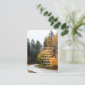 Memorial Photo Herfst Road Autumn Leaves Keepsake Visitekaartje (Staand voorkant)