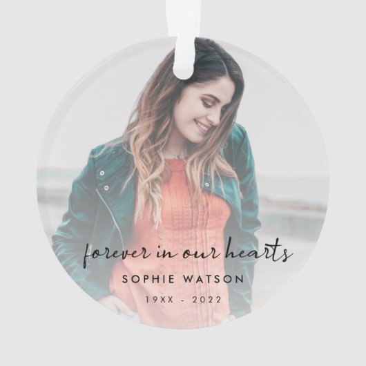 Memorial Photo in Loving Memory Sympathie Ornament (achterkant)