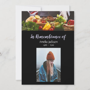 Memorial Photo Invite Cook Chef Kitchen Kaart