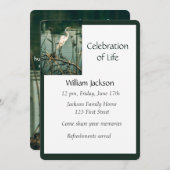 Memorial Photo Invite Egret Water Bird Kaart (Voorkant / Achterkant)