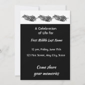 Memorial Photo Invite Graphic Art Feather Tribal Kaart (Achterkant)