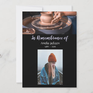 Memorial Photo Invite Pottery Potter Clay Kaart