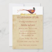 Memorial Photo Invite Waterverf Pheasant Bird Kaart (Achterkant)