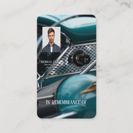 Memorial Photo Keepomwille Antiek Cars Auto Vehicl Visitekaartje (Voorkant)