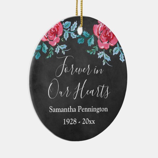 Memorial Photo Keepomwille Rozen Keramisch Ornament (Rechts)