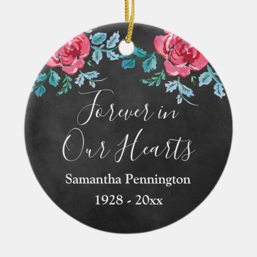 Memorial Photo Keepomwille Rozen Keramisch Ornament (Voorkant)