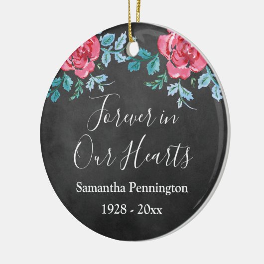 Memorial Photo Keepomwille Rozen Keramisch Ornament (Links)