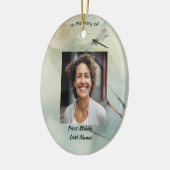 Memorial Photo Keepsake Custom  Dragonfly Keramisch Ornament (Links)