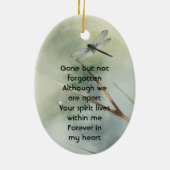 Memorial Photo Keepsake Custom  Dragonfly Keramisch Ornament (Achterkant)
