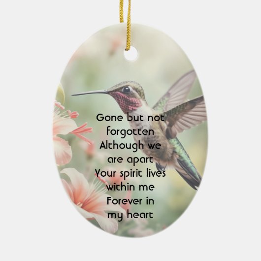  Memorial Photo Keepsake Hummingbird Keramisch Ornament (Achterkant)