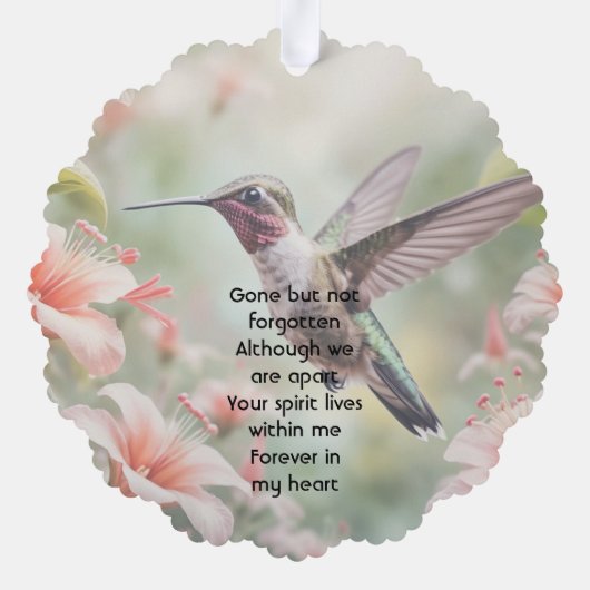  Memorial Photo Keepsake Hummingbird Ornament Kaart (Achterkant)