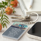 Memorial Photo Keepsake Semi Truck Tractor Trailer Sleutelhanger (Voorkant Rechts)