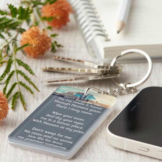 Memorial Photo Keepsake Semi Truck Tractor Trailer Sleutelhanger (Voorkant Rechts)