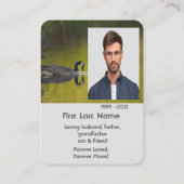 Memorial Photo Lake Canada Goose Bird Visitekaartje (Achterkant)