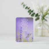 Memorial Photo Lavender Hummingbird Visitekaartje (Staand voorkant)