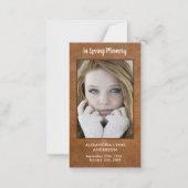 Memorial Photo Leather Funeral Dank je Kaart Notitiekaartje (Voorkant)