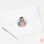 Memorial Photo Modern Stijlvolle begrafenis Ronde Sticker (Envelop)