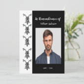 Memorial Photo Motorcycle Biker Biking Invitation Kaart (Staand voorkant)