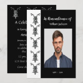 Memorial Photo Motorcycle Biker Biking Invitation Kaart (Voorkant / Achterkant)