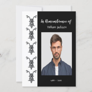 Memorial Photo Motorcycle Biker Biking Invitation Kaart