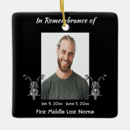 Memorial Photo Motorfiets Biker Keramisch Ornament