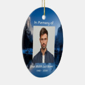 Memorial Photo Mountain Lake Winter Snow Keramisch Ornament (Rechts)