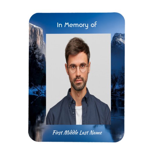  Memorial Photo Mountain Lake Winter Snow Magneet (Verticaal)
