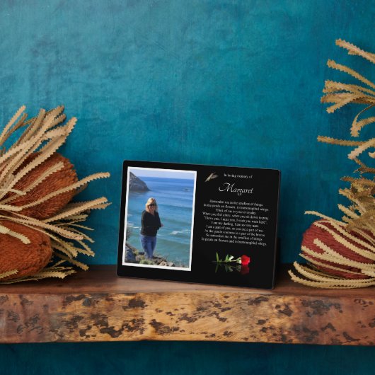 Memorial Photo Name Tribution Spiritueel Herdenkin Fotoplaat (Zijkant)