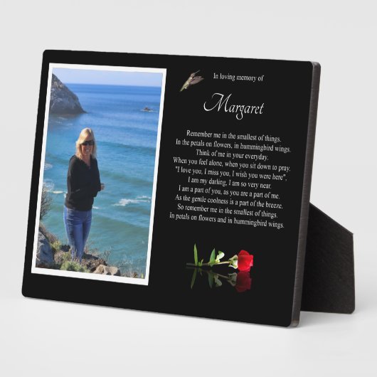 Memorial Photo Name Tribution Spiritueel Herdenkin Fotoplaat (Zijkant)