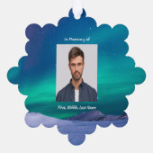 Memorial Photo Northern Lights Aurora Borealis Ornament Kaart (Achterkant)