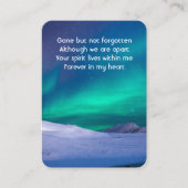 Memorial Photo Northern Lights Aurora Borealis Visitekaartje (Voorkant)