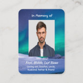 Memorial Photo Northern Lights Aurora Borealis Visitekaartje (Achterkant)