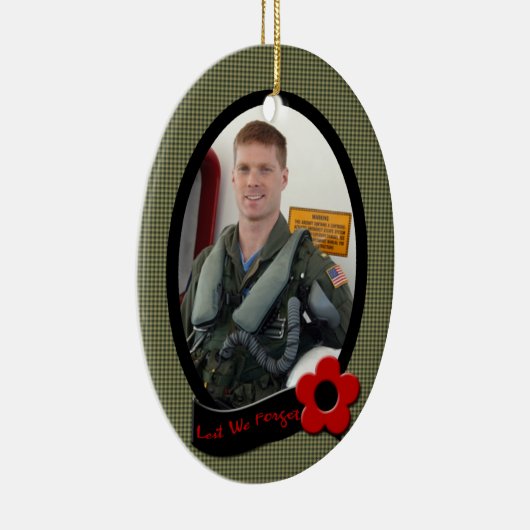 Memorial Photo Ornament Keepomwille van Veteran (Rechts)