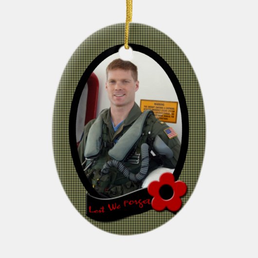 Memorial Photo Ornament Keepomwille van Veteran (Voorkant)