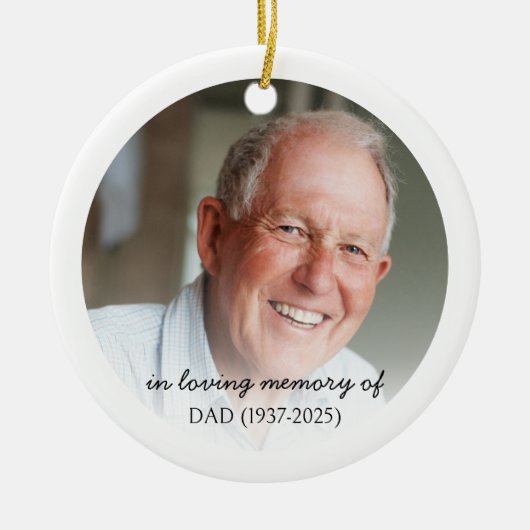 Memorial Photo Ornament met QR-code (Voorkant)
