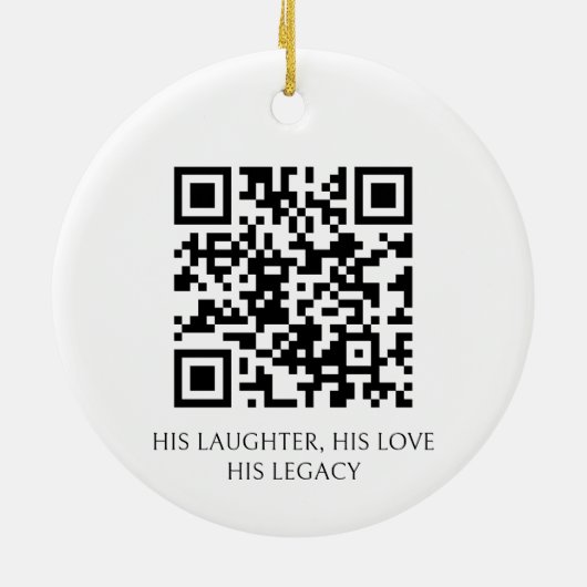 Memorial Photo Ornament met QR-code (Achterkant)