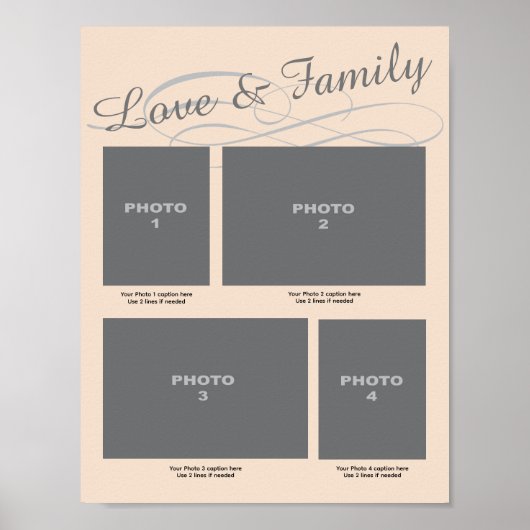 Memorial Photo Page Love and Family Poster (Voorkant)
