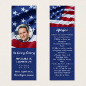 Memorial Photo Patriotic Funeral Prayer Bladwijzer Mini Visitekaartjes (Voorkant /achterkant)