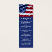 Memorial Photo Patriotic Funeral Prayer Bladwijzer Mini Visitekaartjes (Achterkant)