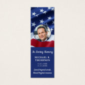 Memorial Photo Patriotic Funeral Prayer Bladwijzer Mini Visitekaartjes (Voorkant)