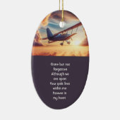 Memorial Photo Pilot Airplane Flying Sunset Keramisch Ornament (Rechts)