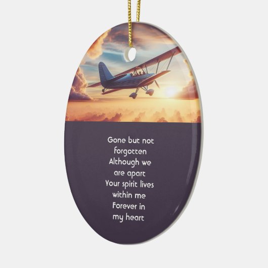 Memorial Photo Pilot Airplane Flying Sunset Keramisch Ornament (Links)