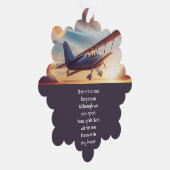 Memorial Photo Pilot Airplane Flying Sunset Ornament Kaart (Rechts)