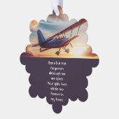 Memorial Photo Pilot Airplane Flying Sunset Ornament Kaart (Links)
