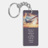 Memorial Photo Pilot Airplane Flying Sunset Sleutelhanger (Voorkant Links)