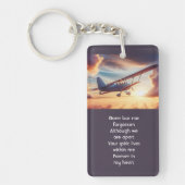 Memorial Photo Pilot Airplane Flying Sunset Sleutelhanger (Voorkant)