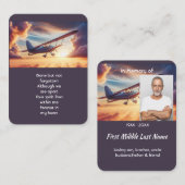 Memorial Photo Pilot Airplane Flying Sunset Visitekaartje (Voorkant / Achterkant)