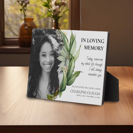 Memorial Photo Plaque | Greenery Foliage Lijst Fotoplaat