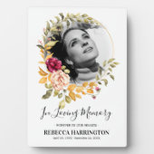 Memorial Photo Plaque Waterverf Roos Gold Lijst Fotoplaat (voorkant)