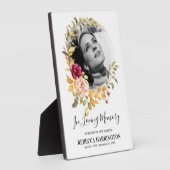 Memorial Photo Plaque Waterverf Roos Gold Lijst Fotoplaat (Zijkant)